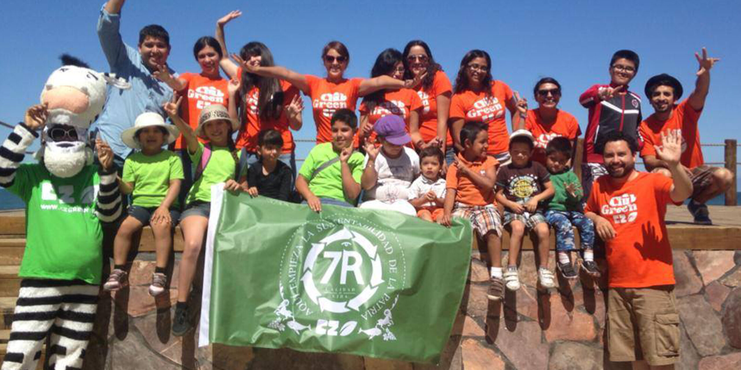 Group of girls, boys and CZ GREEN team during environmental activity